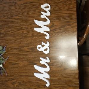 Mr. & Mrs. white wooden letters